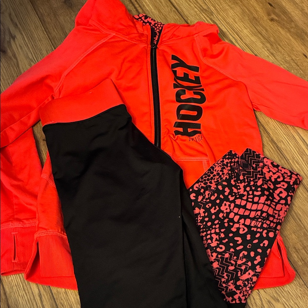 Justice Red and Black Kids Hockey Set